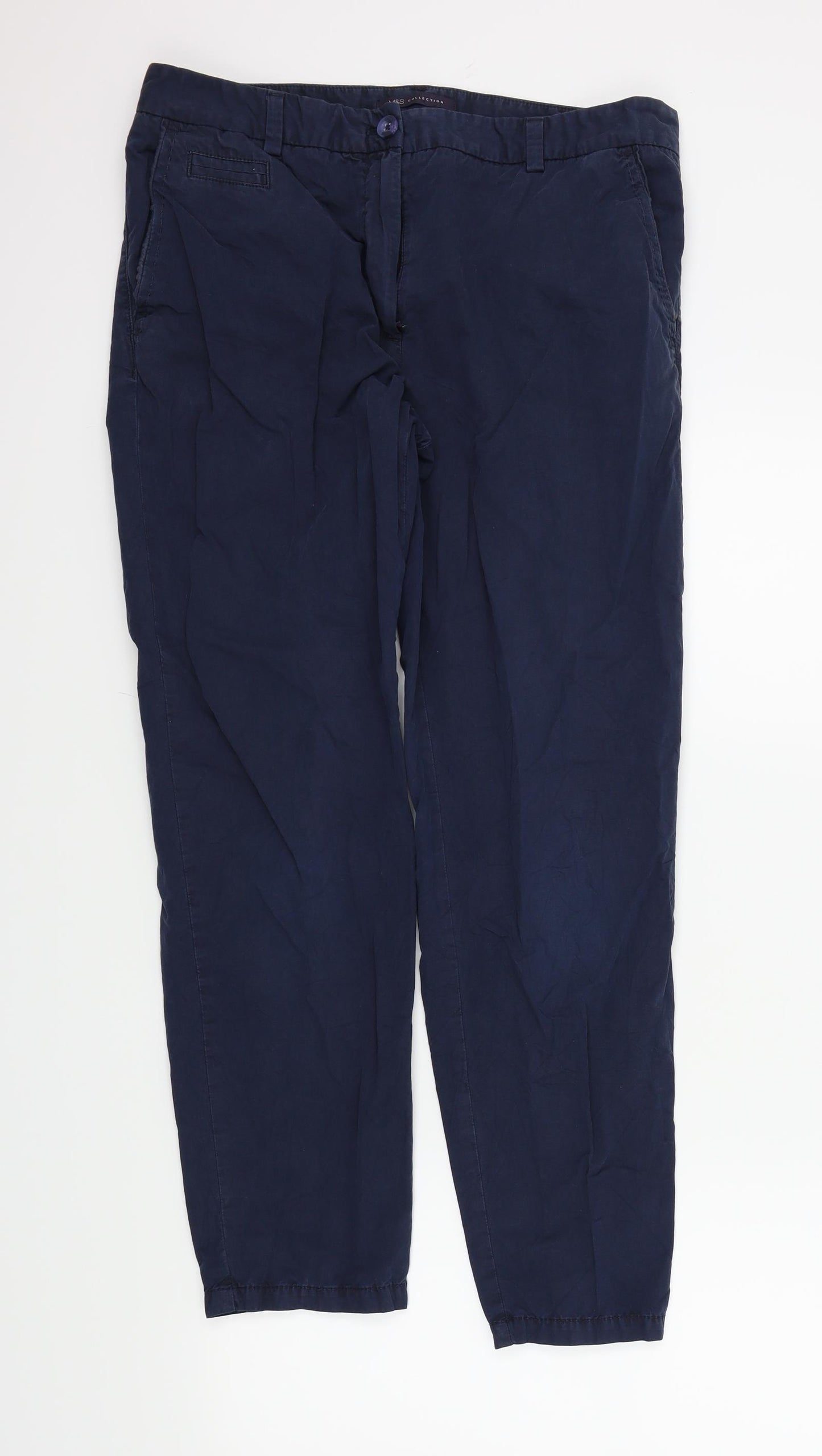 M&S Womens Blue   Trousers  Size 14 L29 in