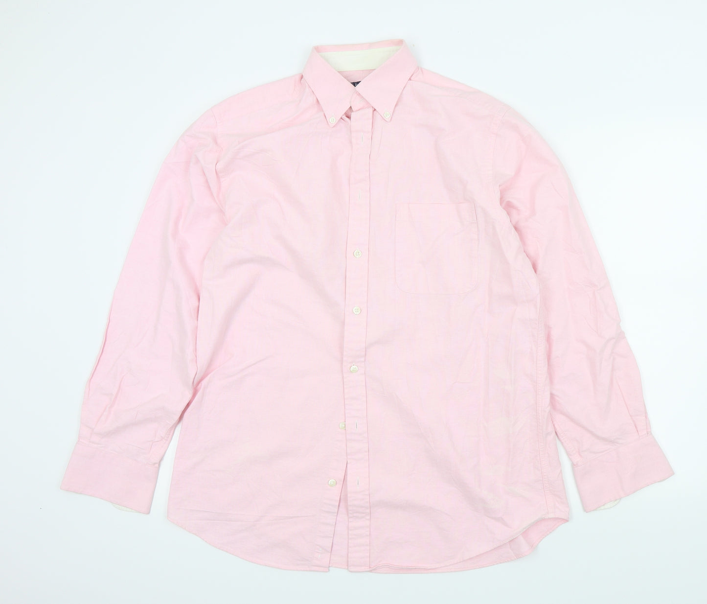 Charles Tyrwhitt Mens Pink Colourblock   Button-Up Size M