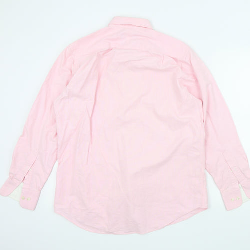Charles Tyrwhitt Mens Pink Colourblock   Button-Up Size M