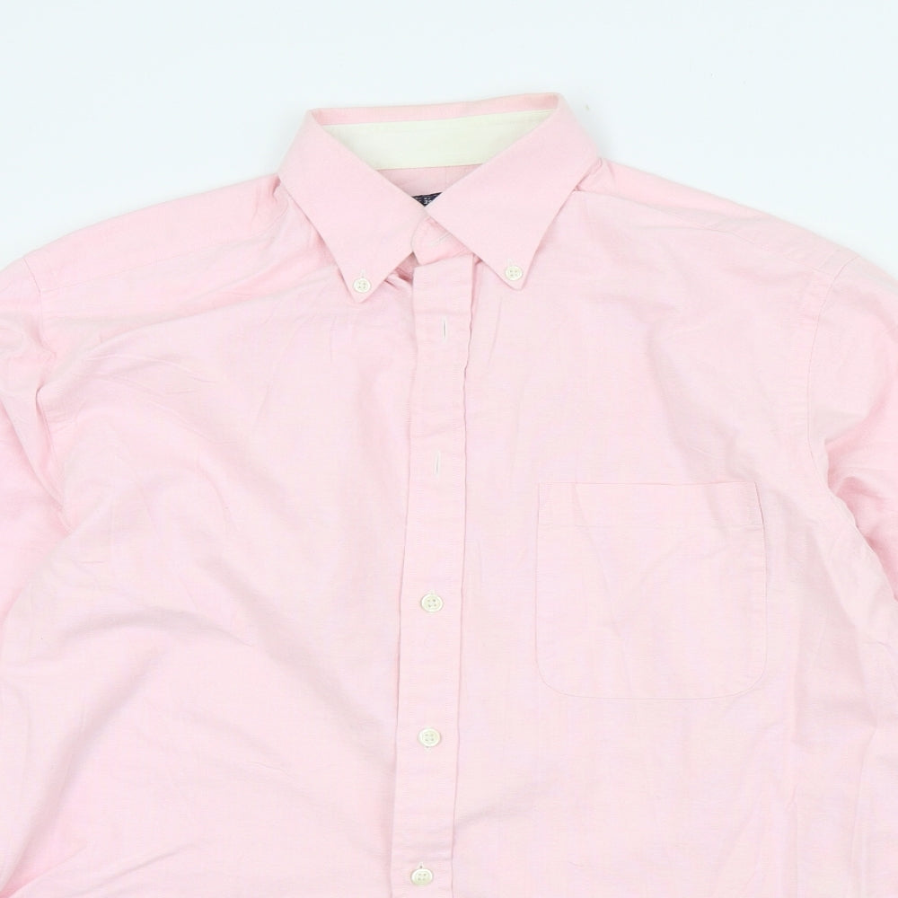 Charles Tyrwhitt Mens Pink Colourblock   Button-Up Size M
