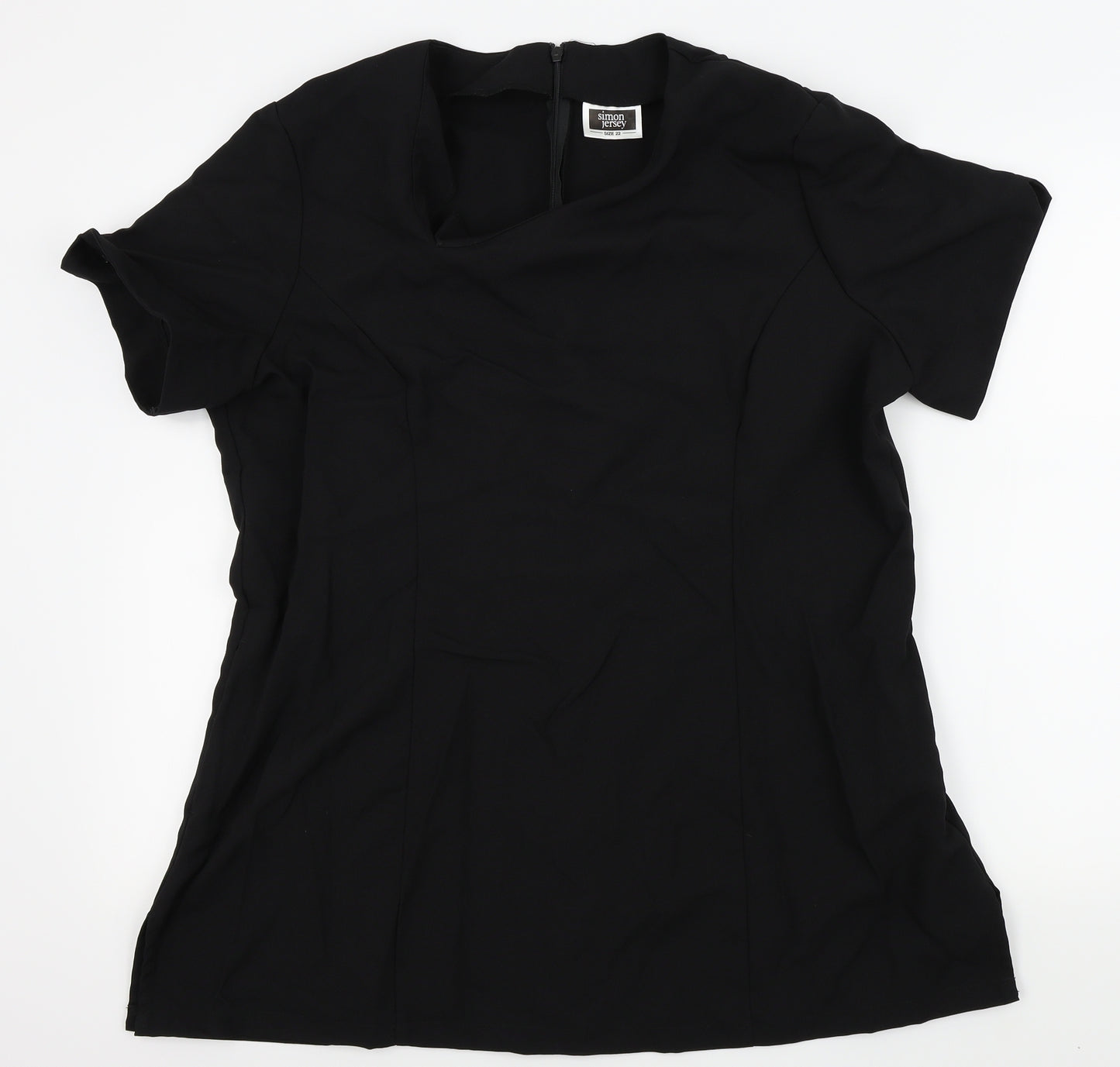 simon jersey Womens Black Colourblock  Tunic Blouse Size 20