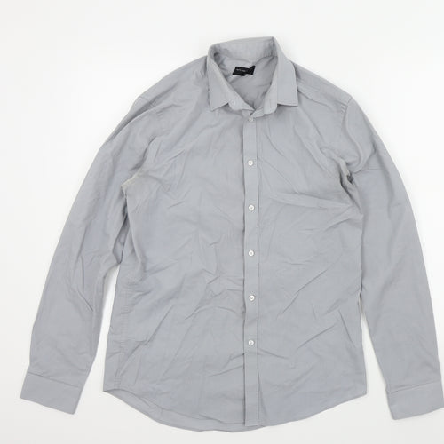Taylor & Wright Mens Grey Colourblock   Button-Up Size S