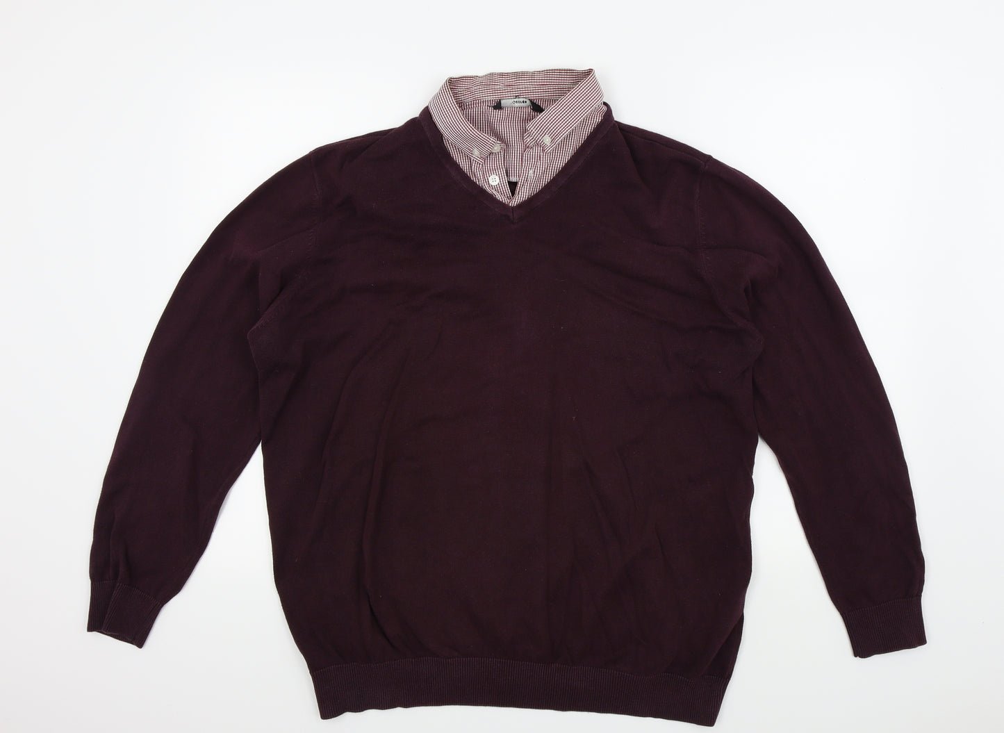 George Mens Purple   Pullover Jumper Size XL  - shirt collar insert