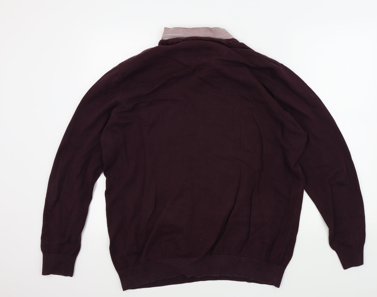 George Mens Purple   Pullover Jumper Size XL  - shirt collar insert