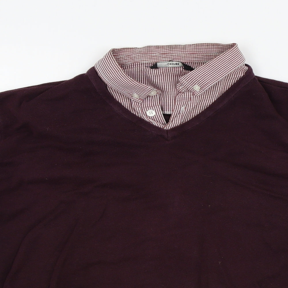 George Mens Purple   Pullover Jumper Size XL  - shirt collar insert