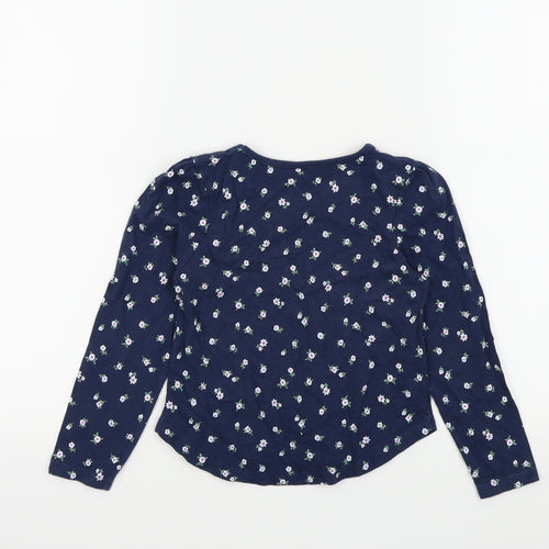 TU Girls Blue   Basic T-Shirt Size 6 Years  - Flower detail