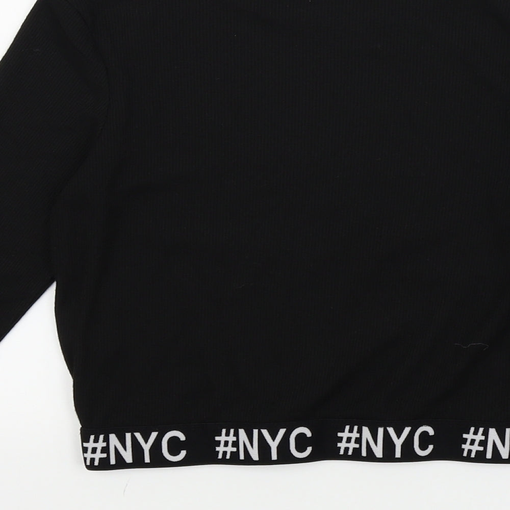 Primark Girls Black   Basic T-Shirt Size 13 Years  - NYC