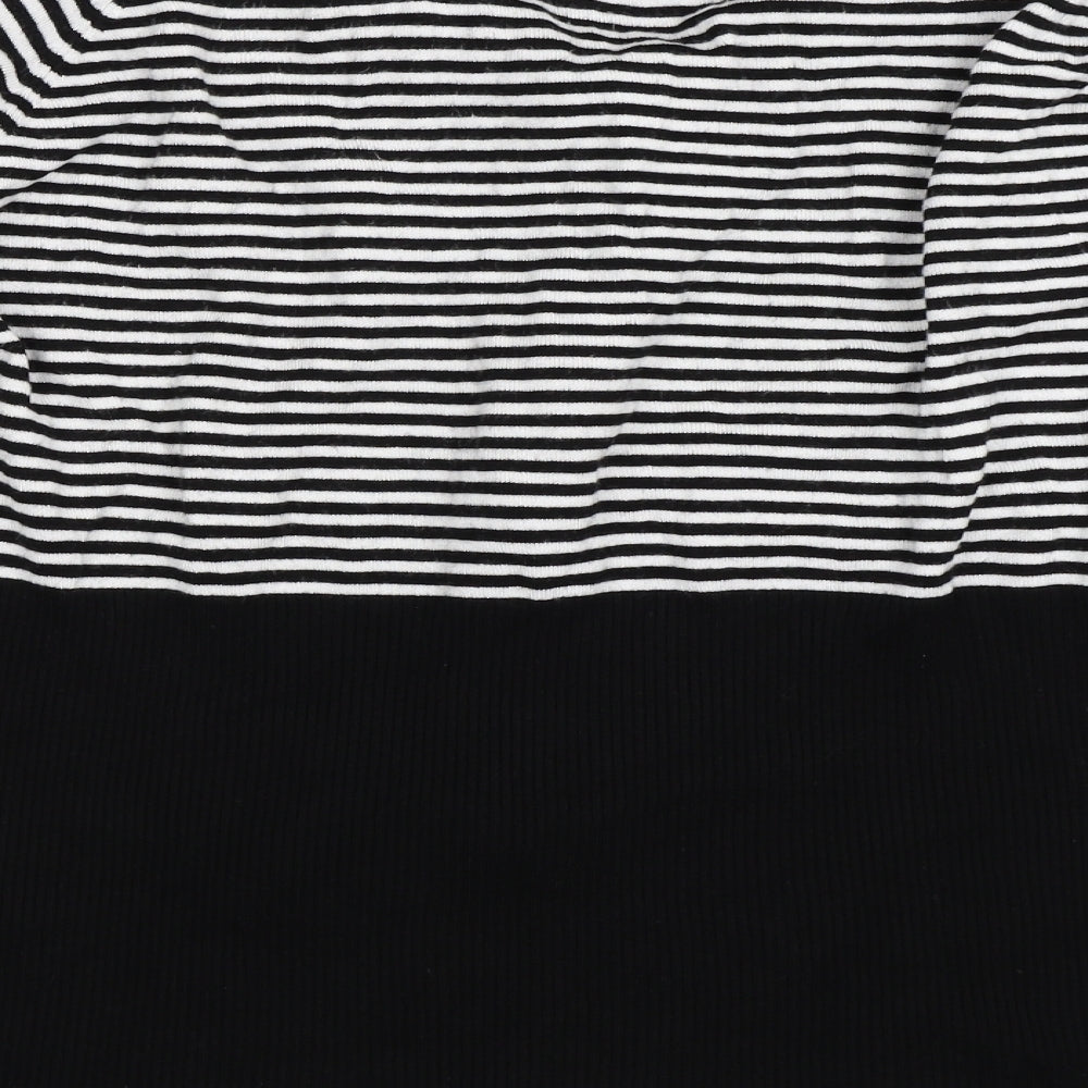 Debenhams Womens Black Striped  Full Zip Jumper Size 18