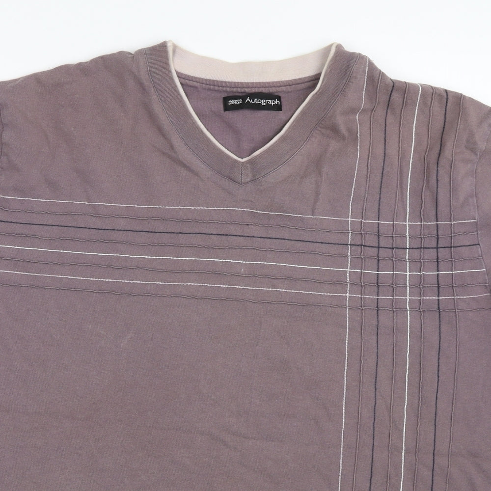 Marks and Spencer Mens Purple    T-Shirt Size L