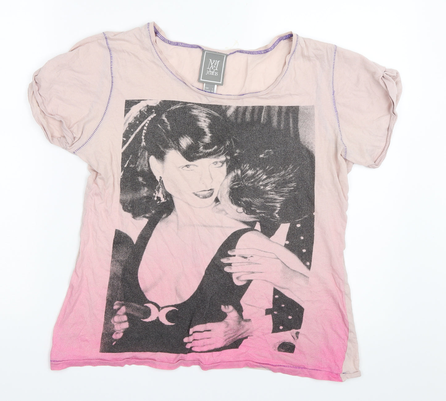 MNG Jeans Womens Pink   Basic T-Shirt Size L