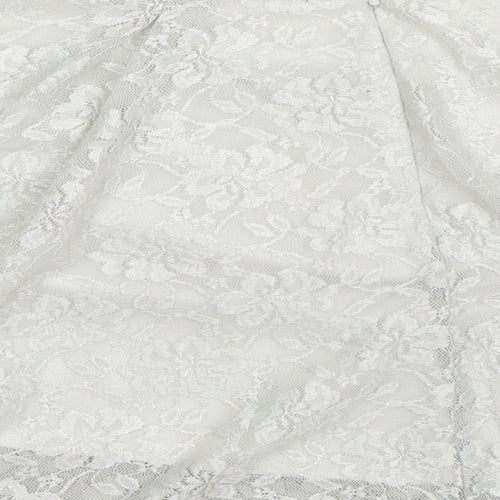 Miss Selfridge Womens Grey  Lace Skater Skirt Size 10