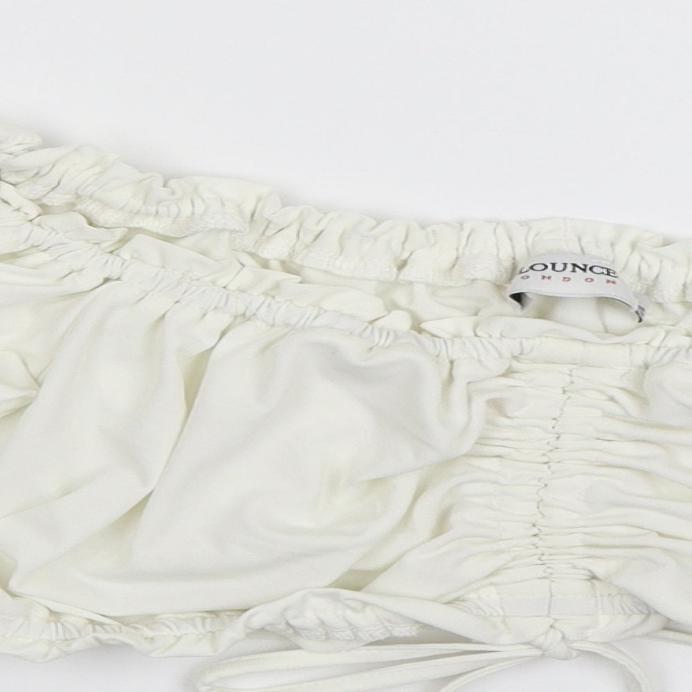 Flounce Womens White   Cropped Blouse Size 10