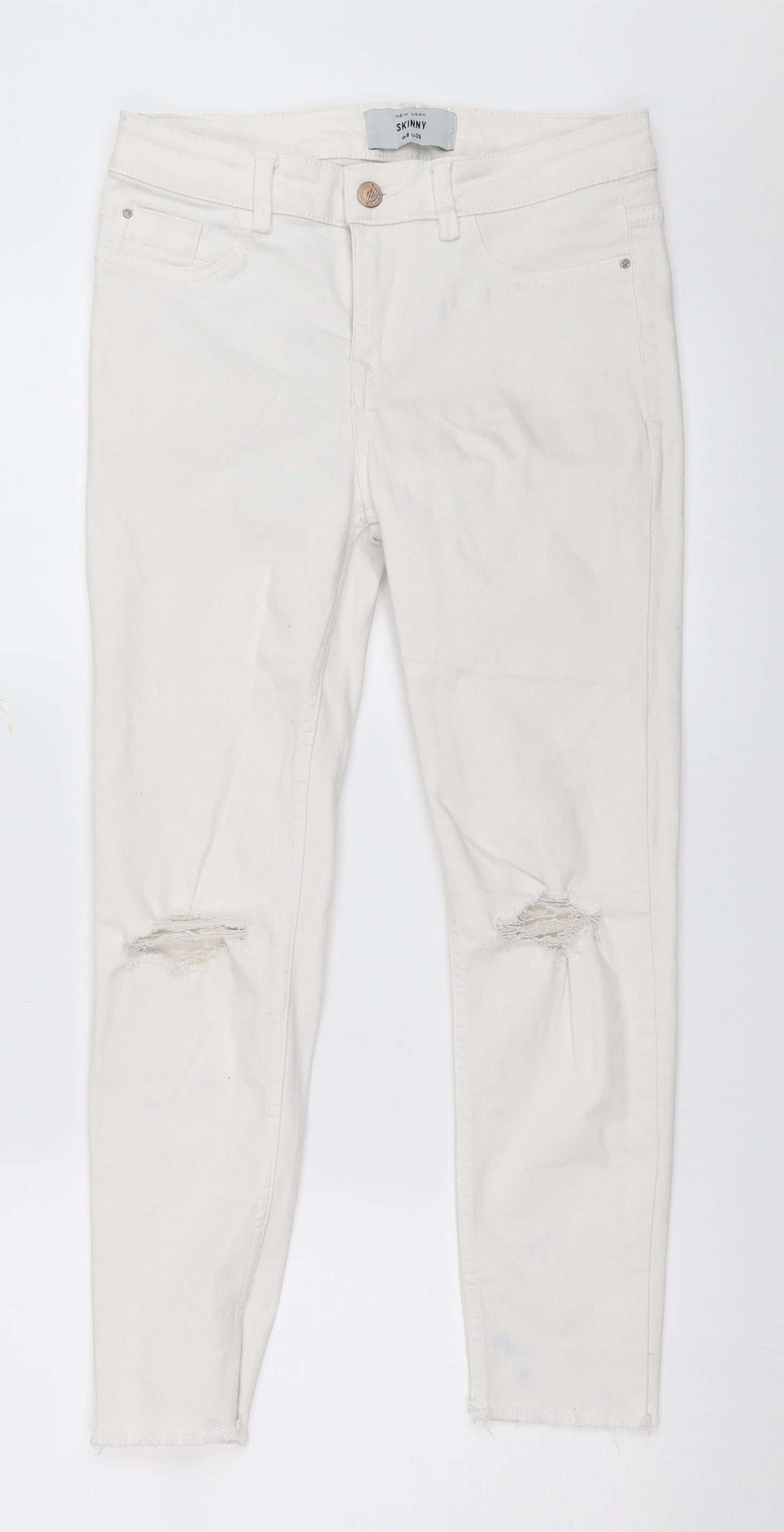 New Look Womens White   Skinny Jeans Size 8 L23 in