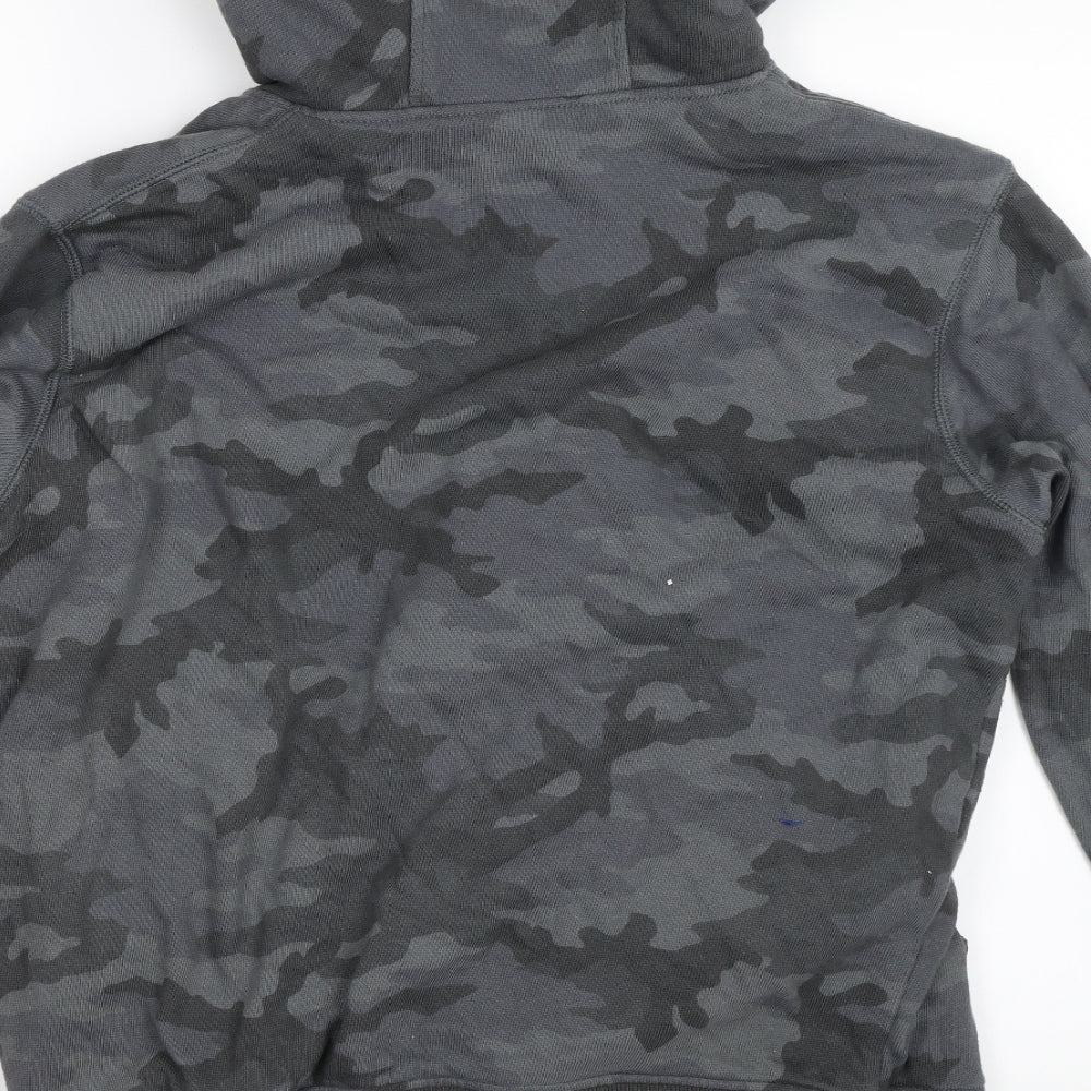 Uniqlo Mens Grey Camouflage  Full Zip Hoodie Size L