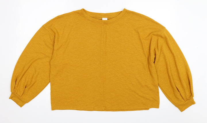H&M Womens Yellow Pullover Jumper Size M