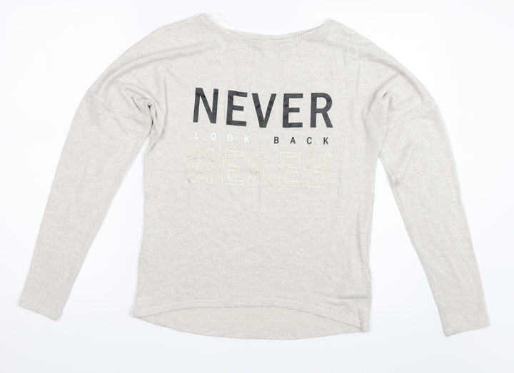 H&M Girls Beige   Pullover Jumper Size 14 Years