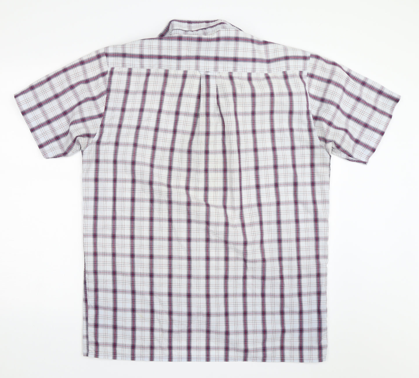 Academy Mens White Check   Button-Up Size M