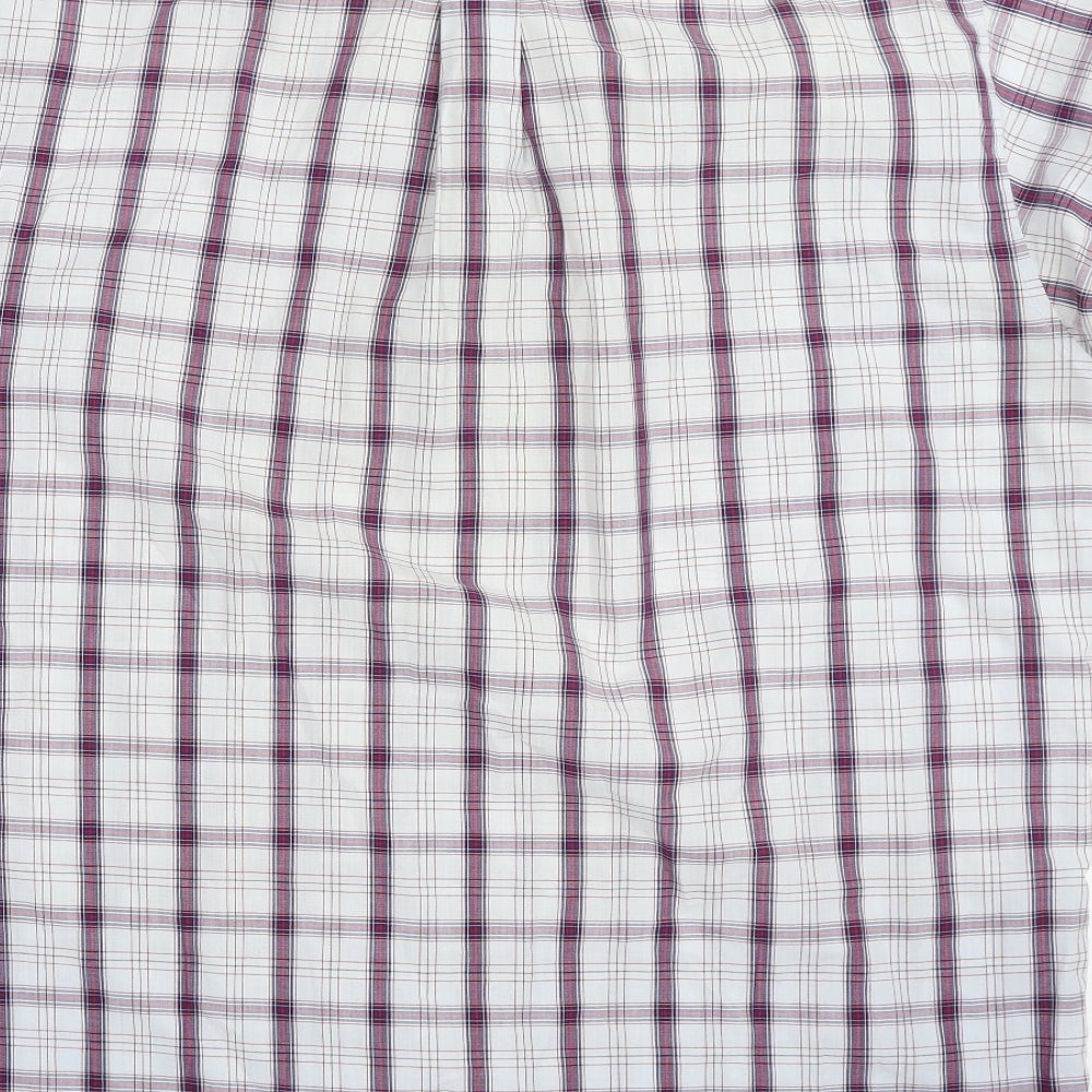 Academy Mens White Check   Button-Up Size M