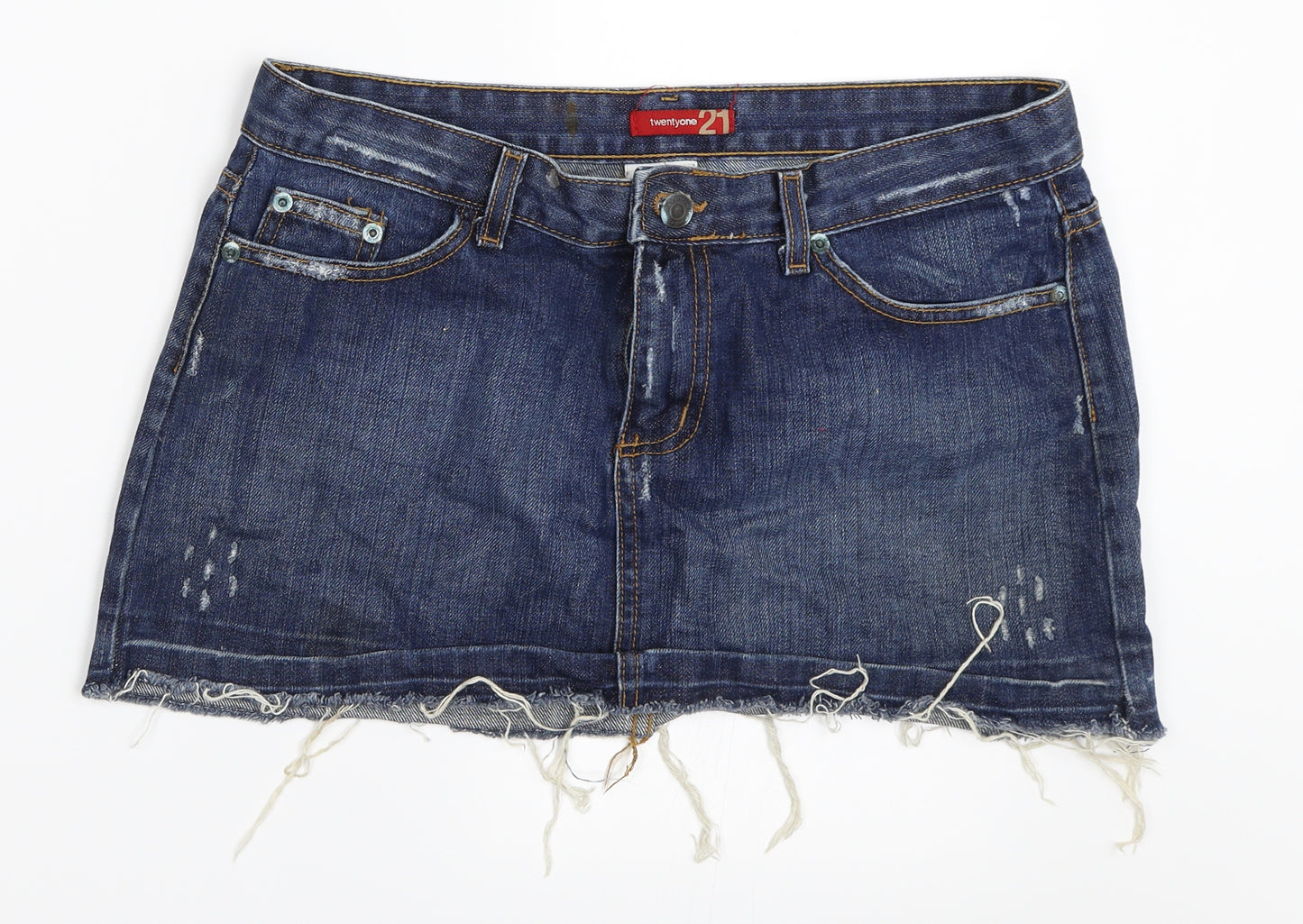 Twenty One Womens Blue  Denim Mini Skirt Size L