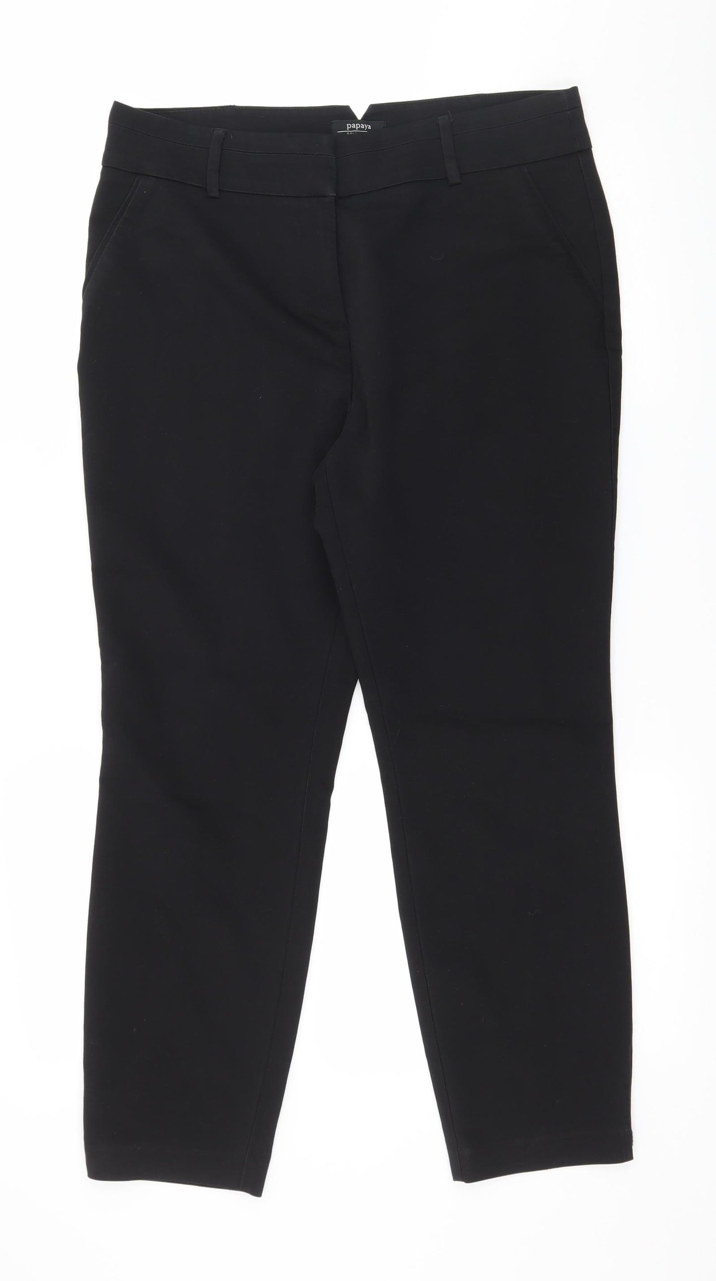 Papaya Womens Black   Trousers  Size 14 L25 in