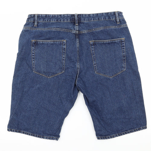 Easy Mens Blue  Denim Bermuda Shorts Size 36 in