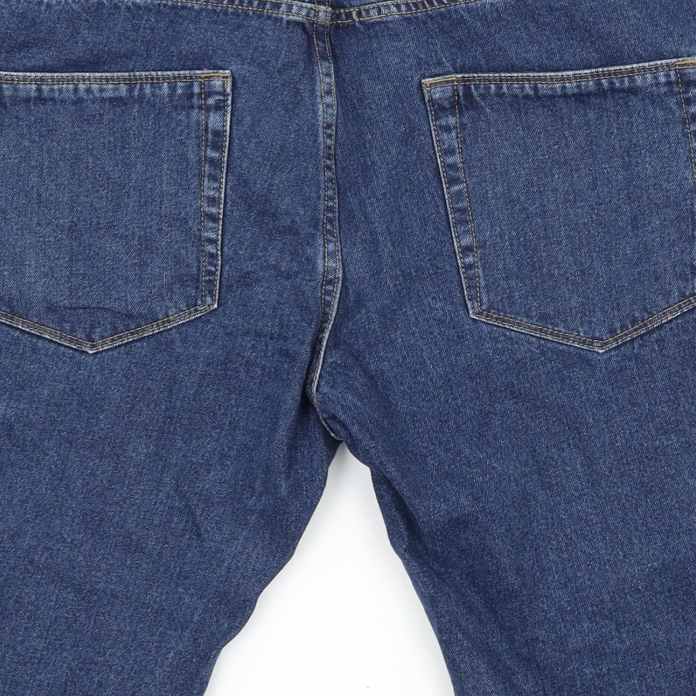 Easy Mens Blue  Denim Bermuda Shorts Size 36 in