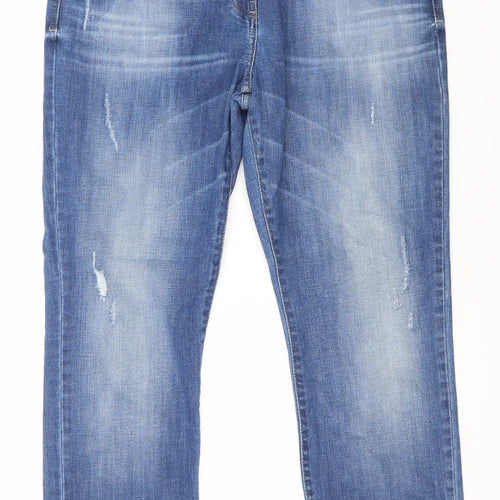 NEXT Womens Blue  Denim Straight Jeans Size 14 L25 in