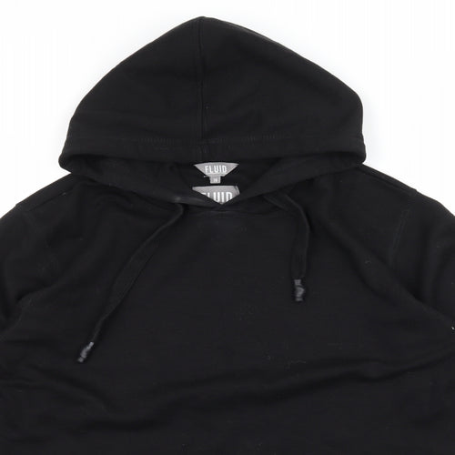 Fluid Womens Black  Jersey Pullover Hoodie Size 14