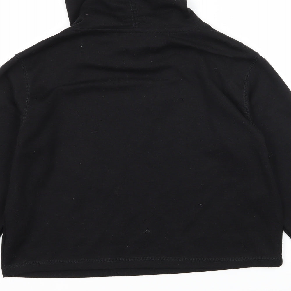 Fluid Womens Black  Jersey Pullover Hoodie Size 14