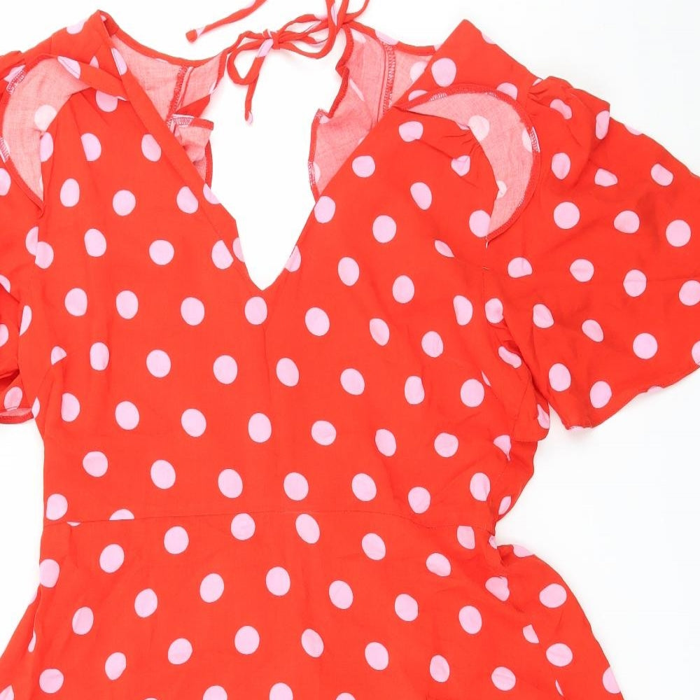 George Womens Red Polka Dot  Skater Dress  Size 12