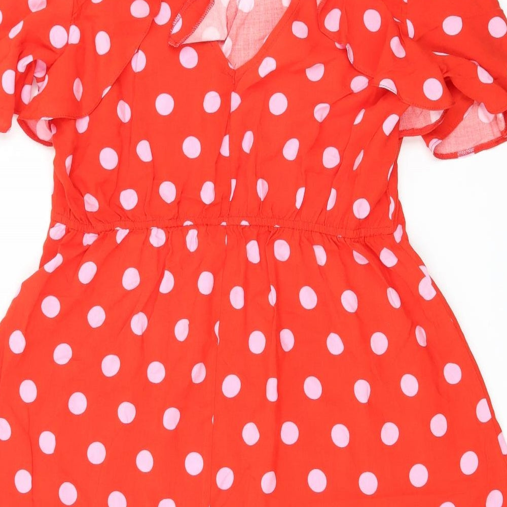 George Womens Red Polka Dot  Skater Dress  Size 12