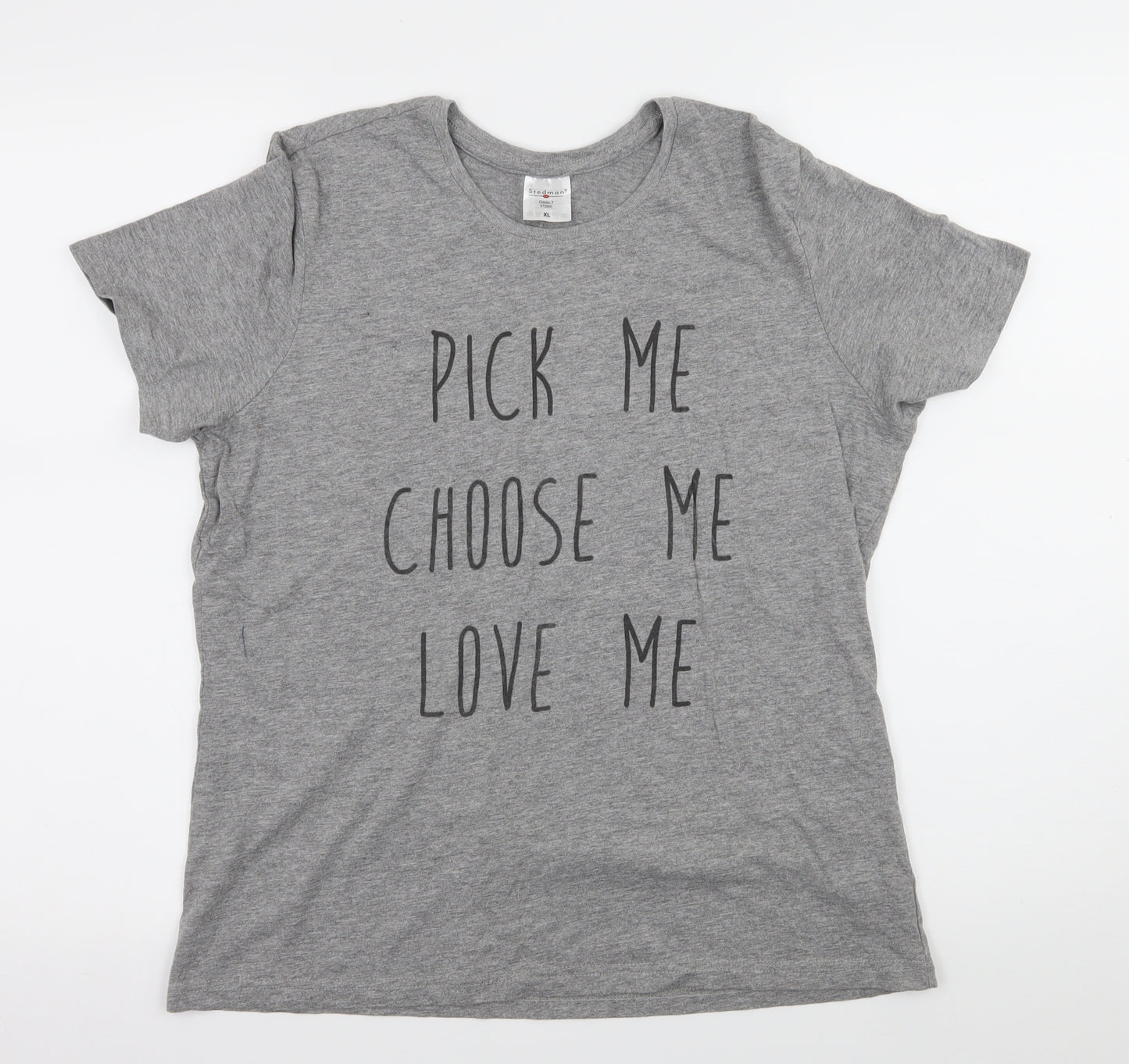 Stedman Womens Grey  Jersey Basic T-Shirt Size XL  - Slogan