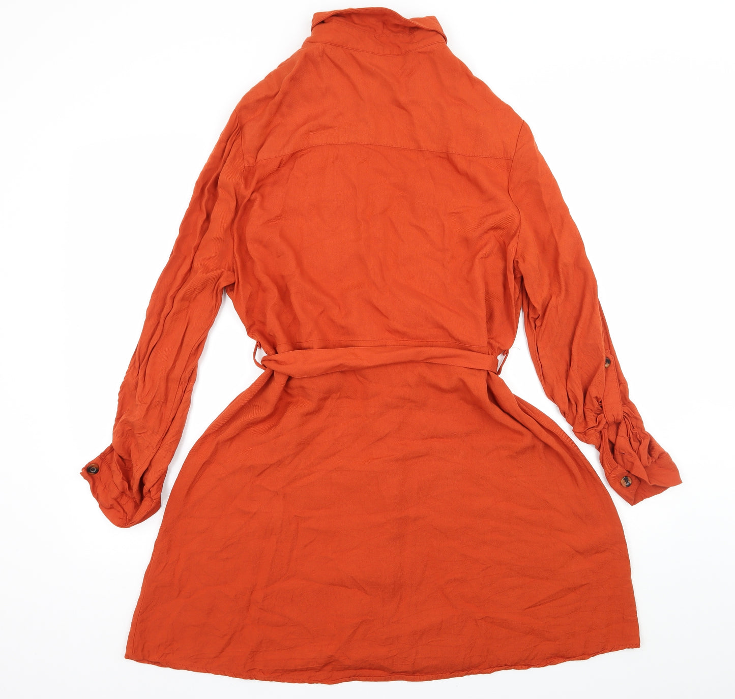 New Look Womens Orange   Shirt Dress  Size 16