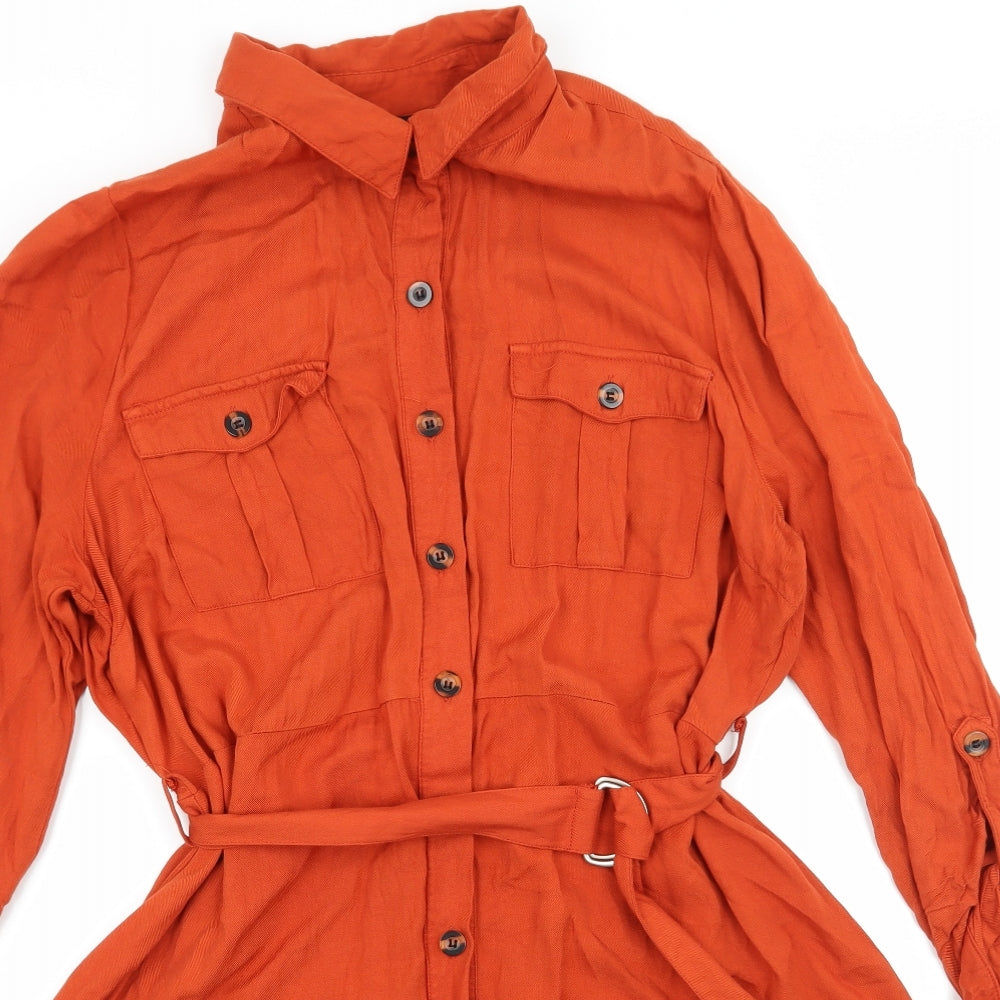 New Look Womens Orange   Shirt Dress  Size 16