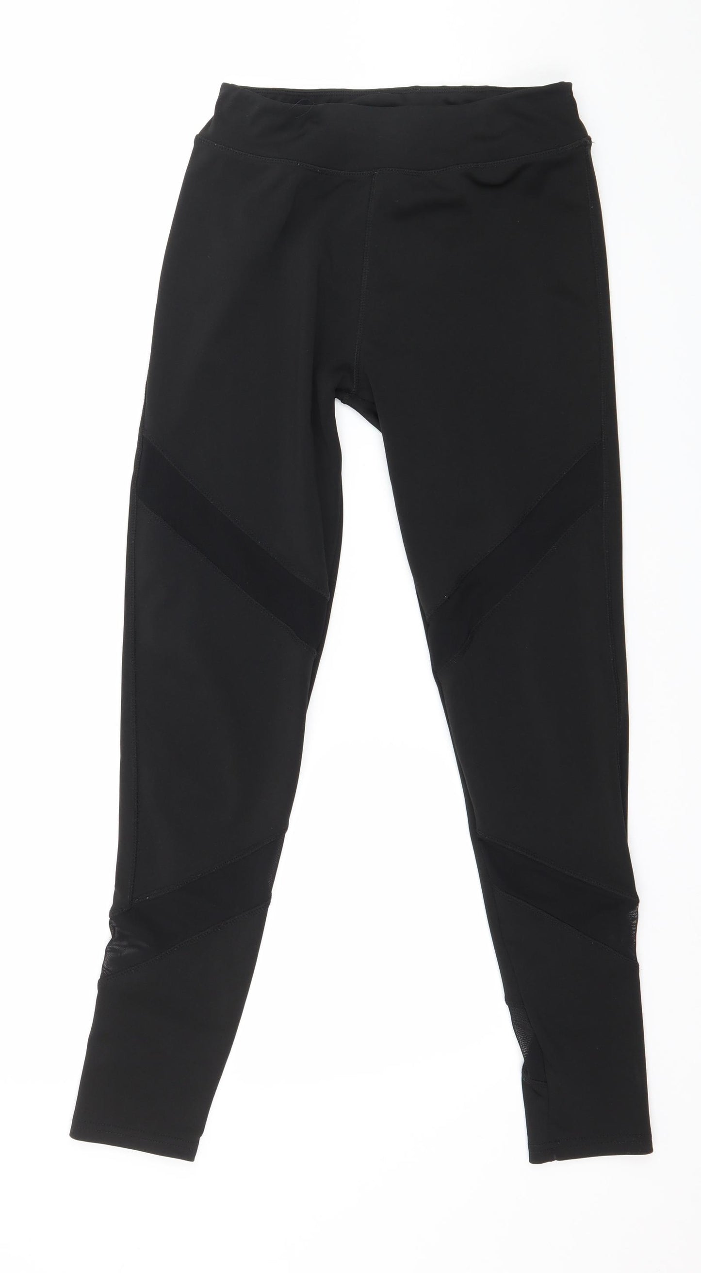Preowrn Womens Black  Jersey Capri Leggings Size M L26 in