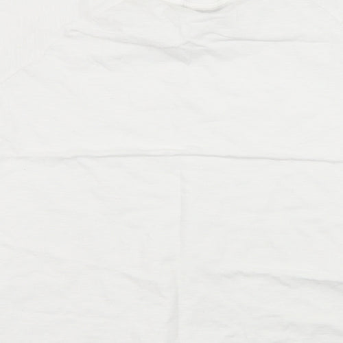 Preworn Womens White  Jersey Basic T-Shirt Size 14
