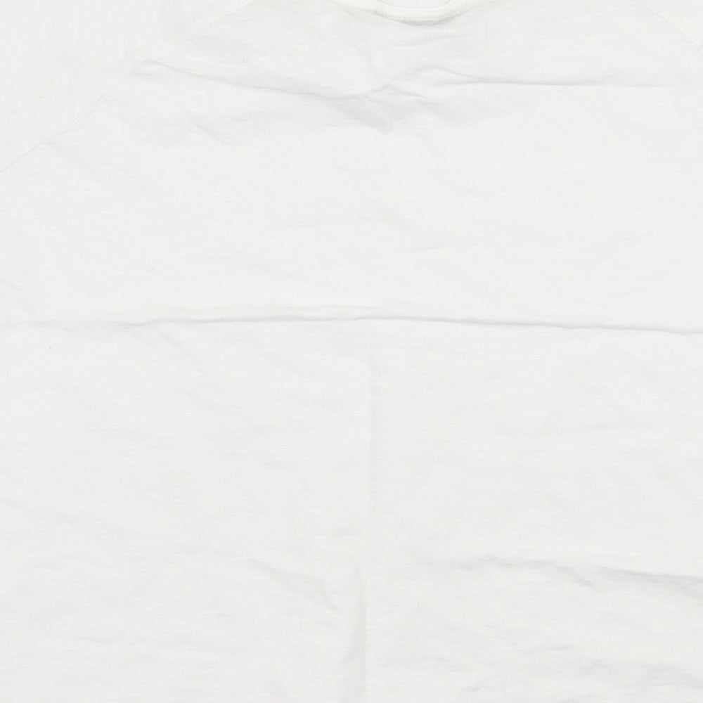 Preworn Womens White  Jersey Basic T-Shirt Size 14