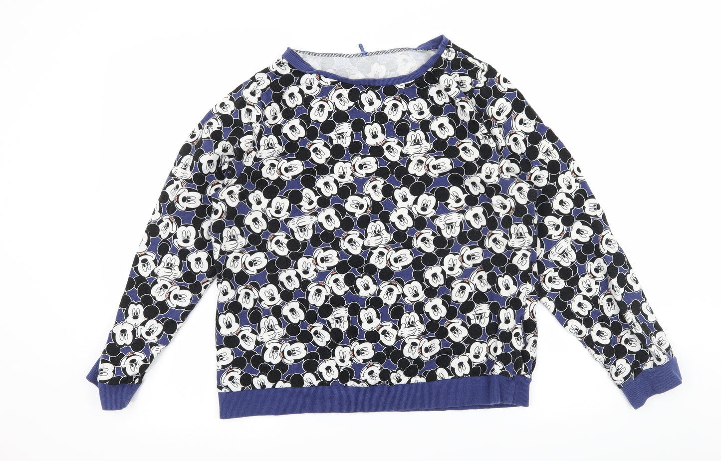 George Womens Blue Geometric Jersey Top Pyjama Top Size 16