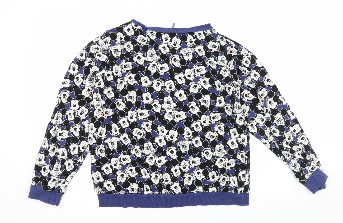 George Womens Blue Geometric Jersey Top Pyjama Top Size 16