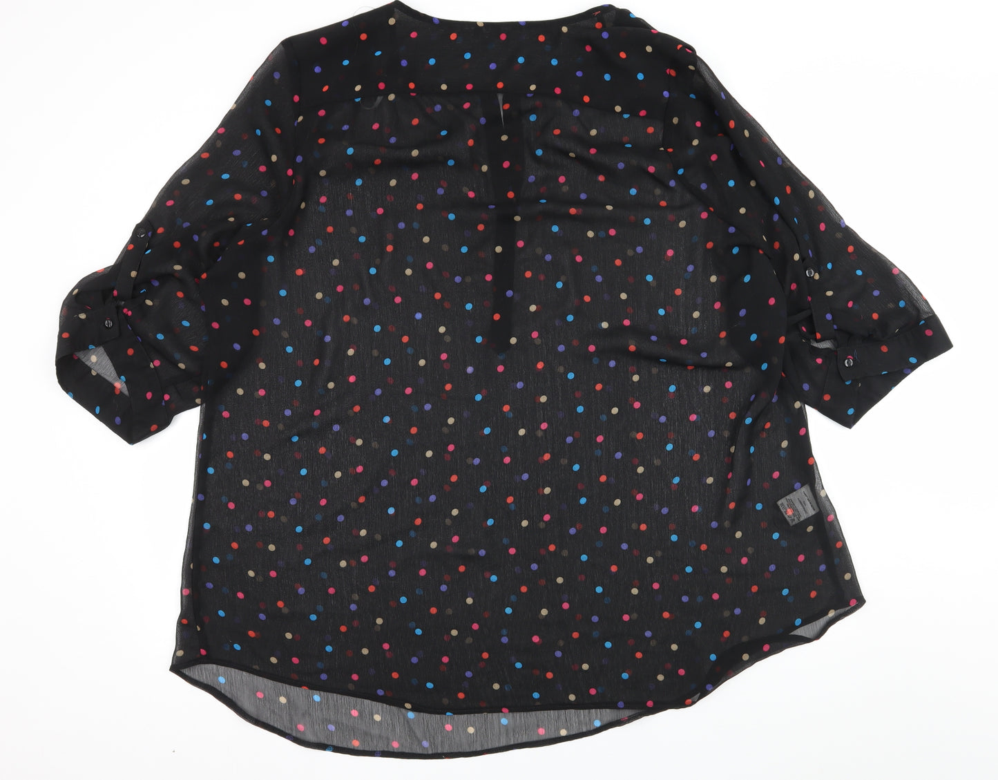 Roger + Rogers Womens Black Polka Dot  Basic Blouse Size 28