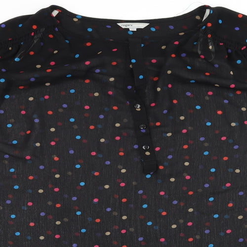 Roger + Rogers Womens Black Polka Dot  Basic Blouse Size 28