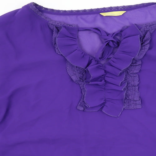 Agenda Womens Blue  Chiffon Basic Blouse Size 30