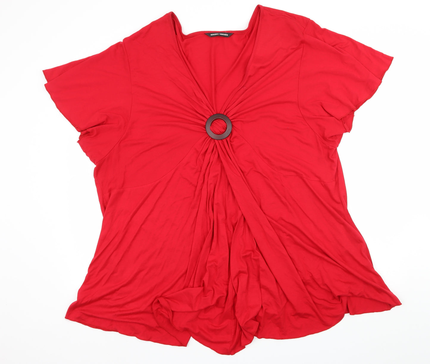Rogers + Rogers Womens Red  Jersey Basic T-Shirt Size 28