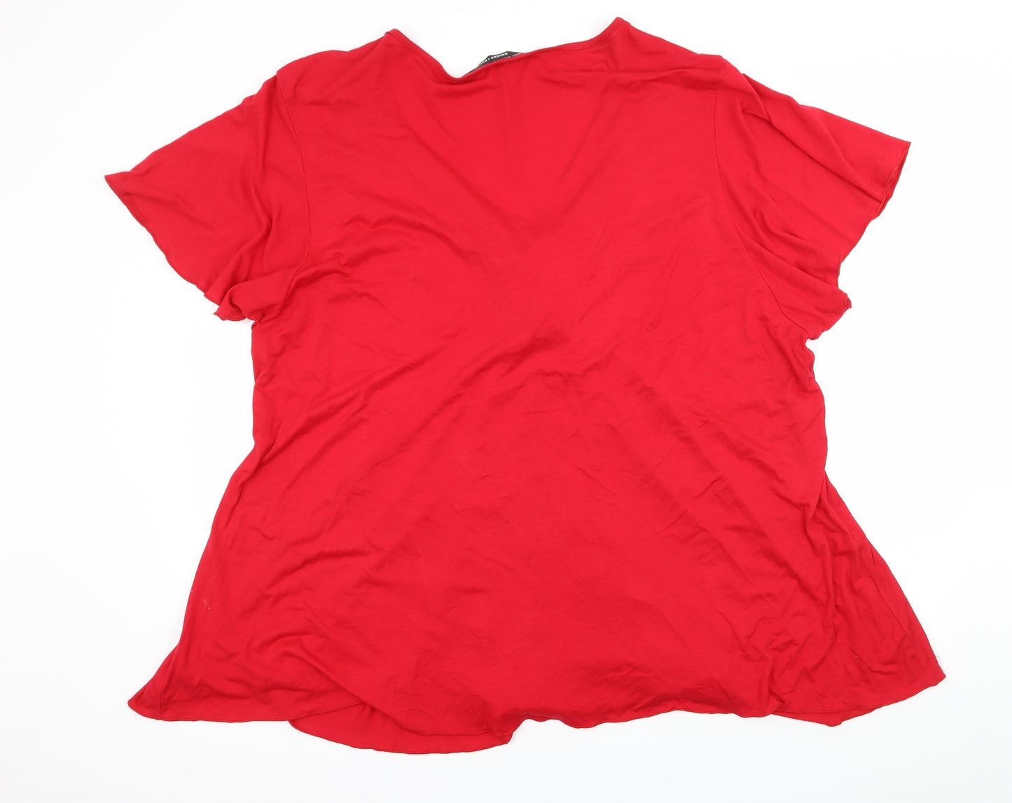 Rogers + Rogers Womens Red  Jersey Basic T-Shirt Size 28