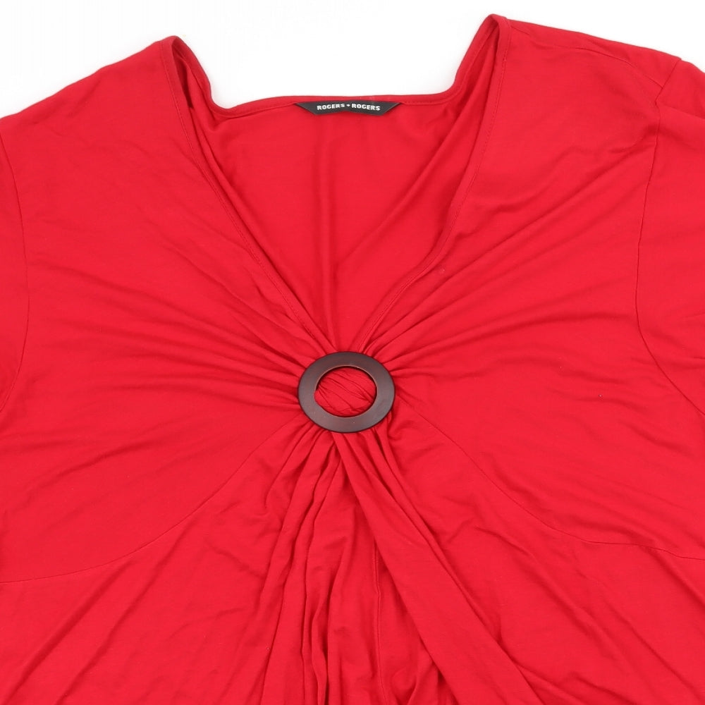 Rogers + Rogers Womens Red  Jersey Basic T-Shirt Size 28