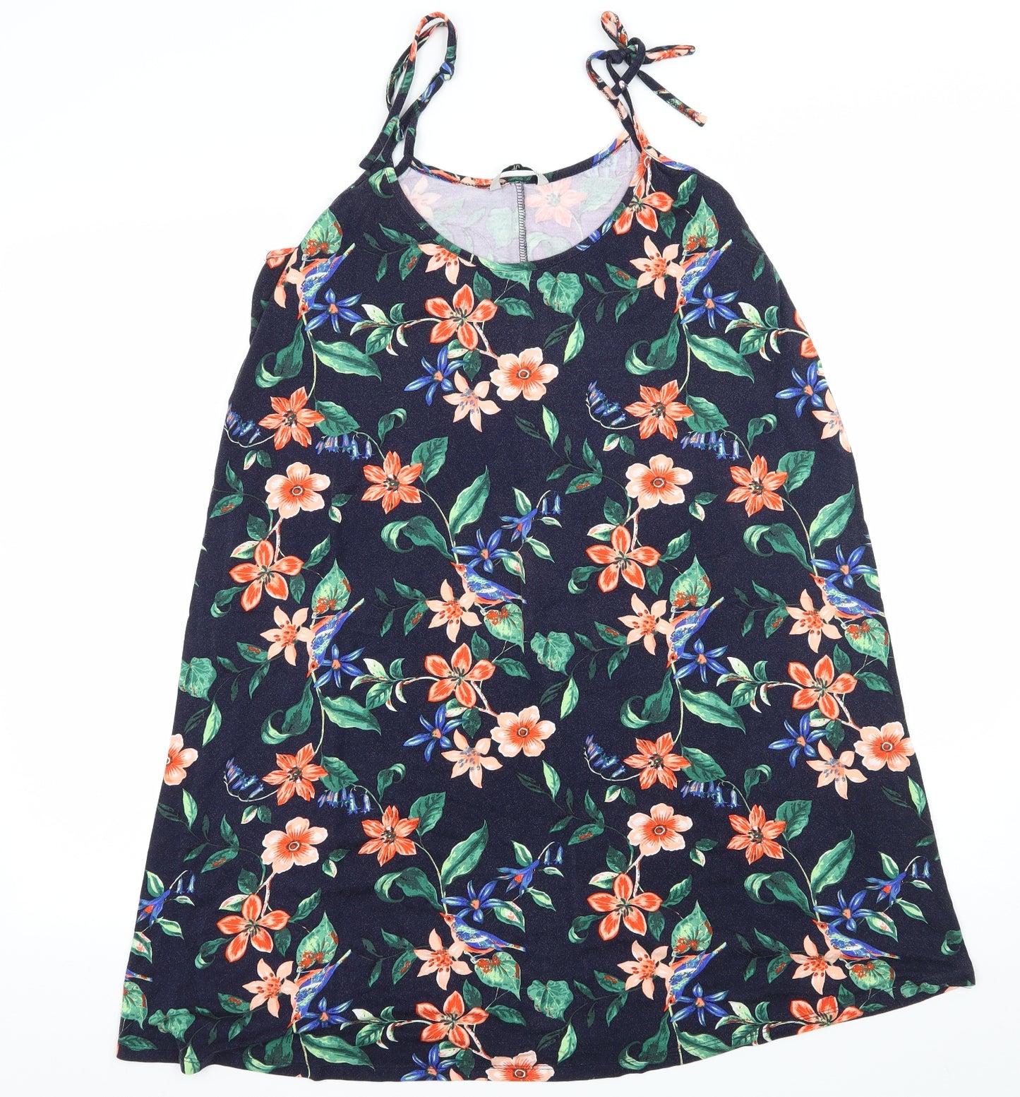 TU Womens Blue Floral Jersey Slip Dress  Size 14