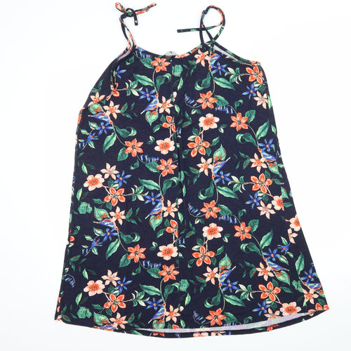 TU Womens Blue Floral Jersey Slip Dress  Size 14