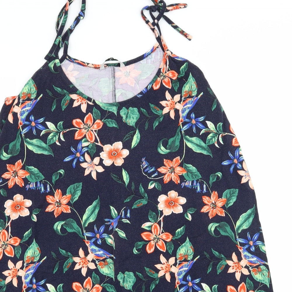 TU Womens Blue Floral Jersey Slip Dress  Size 14
