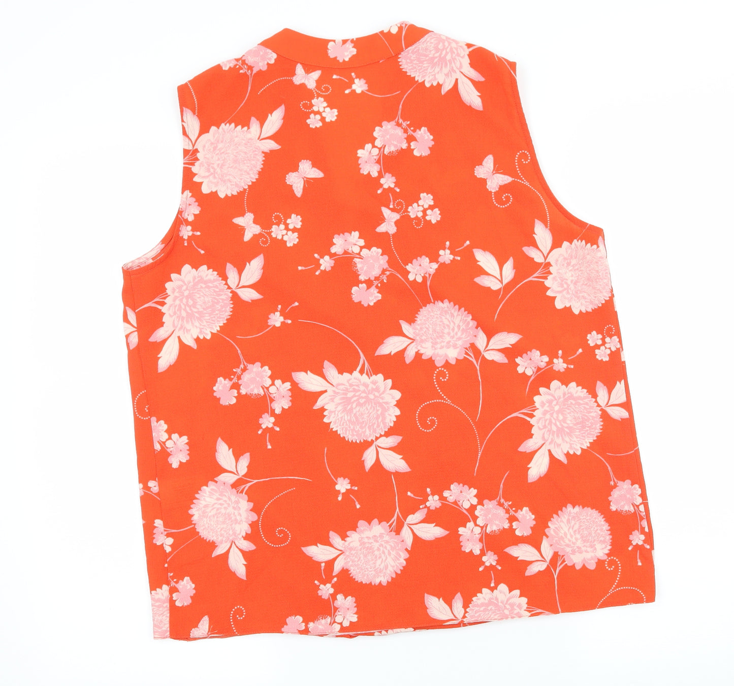 Roman Womens Red Floral  Basic Blouse Size 14