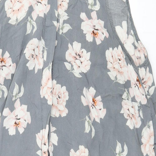 New Look Womens Grey Floral  Basic Blouse Size 20